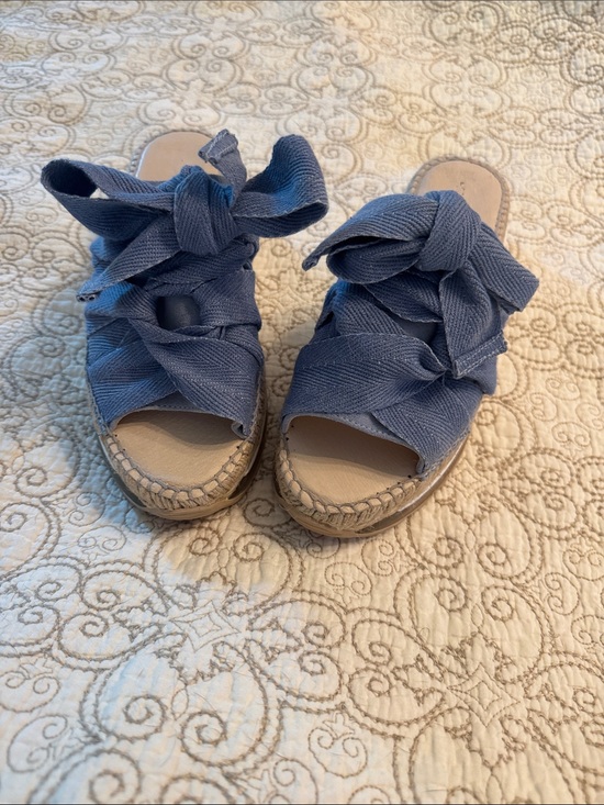 Free People Shoes - Free People New Chapmin denim Blue Knotted Sport Slide Sandals!!